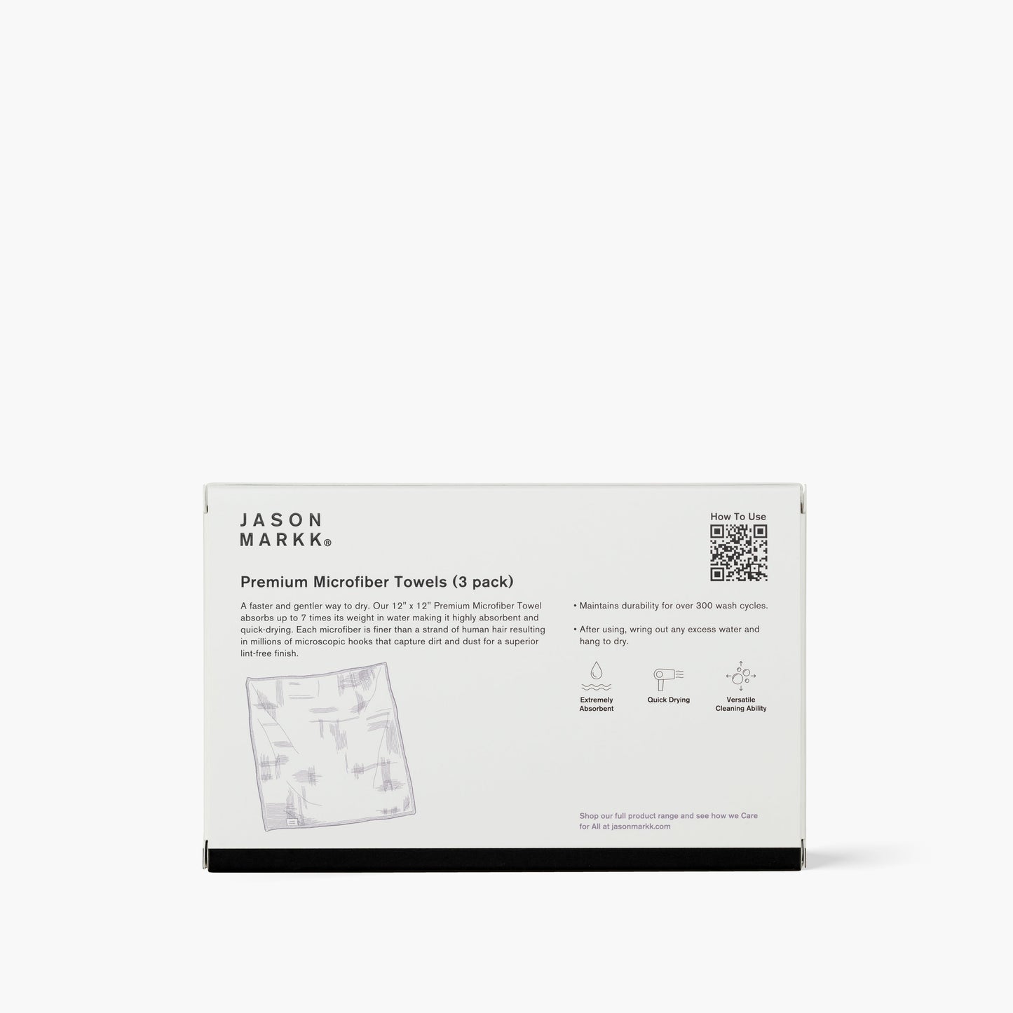 Jason Markk Premium Microfiber Towel (3 pack) - Back Packaging