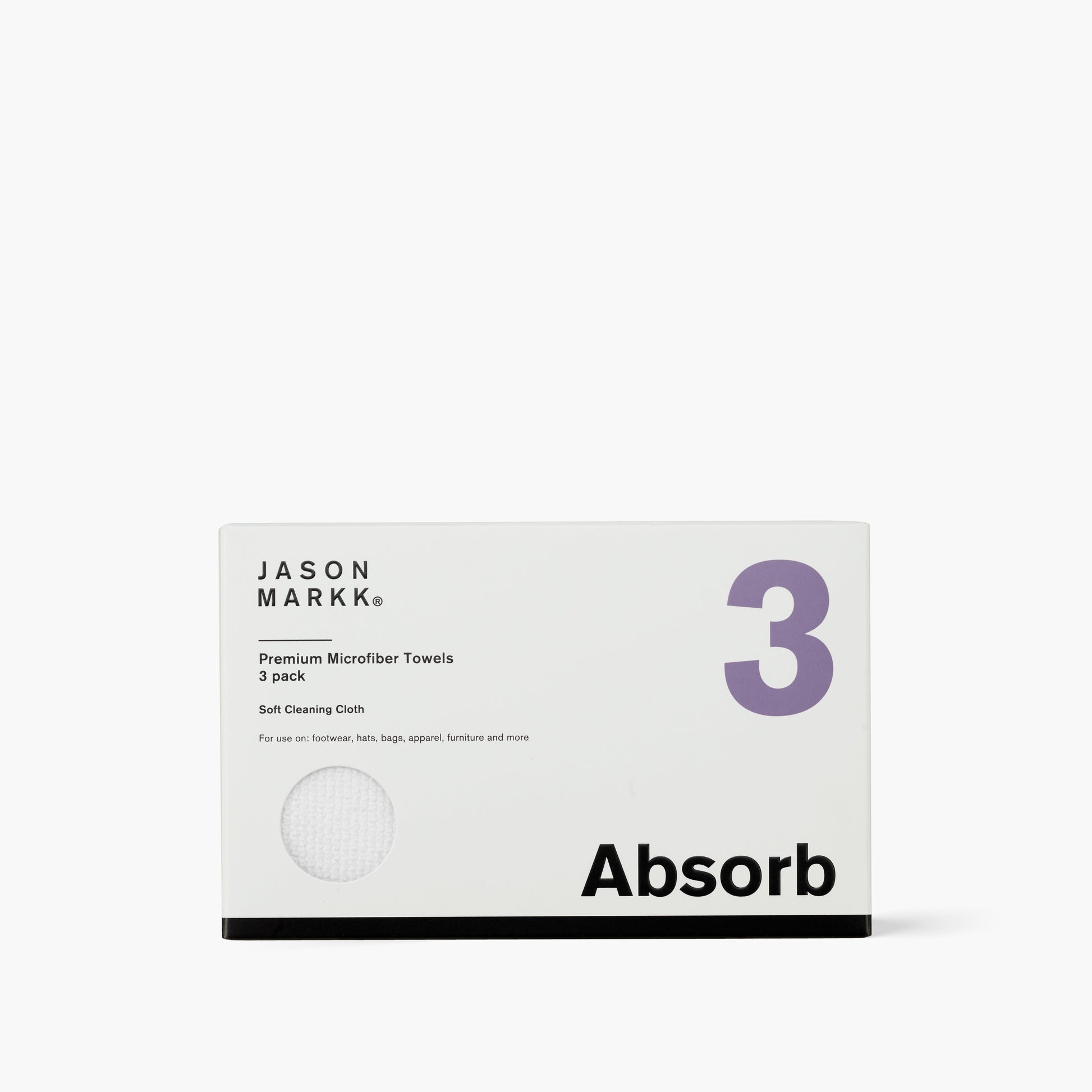 Jason Markk Premium Microfiber Towel (3 pack) - Front Packaging
