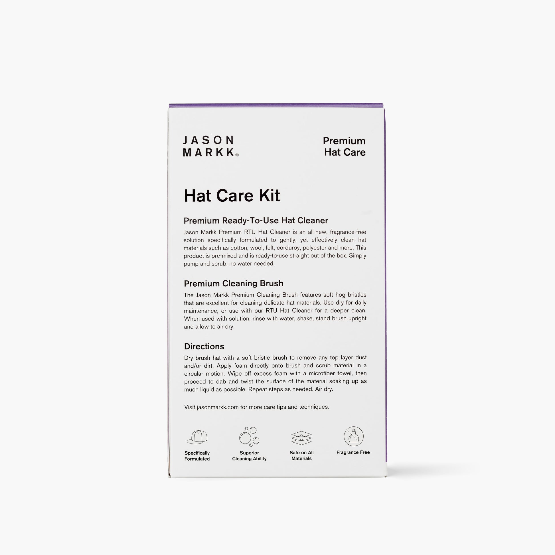 Jason Markk Hat Care Kit - Back Packaging